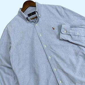 DONT BUY Mens Oxford Chambray Button Down Shirt‎ Blue Long Sleeve Pony M